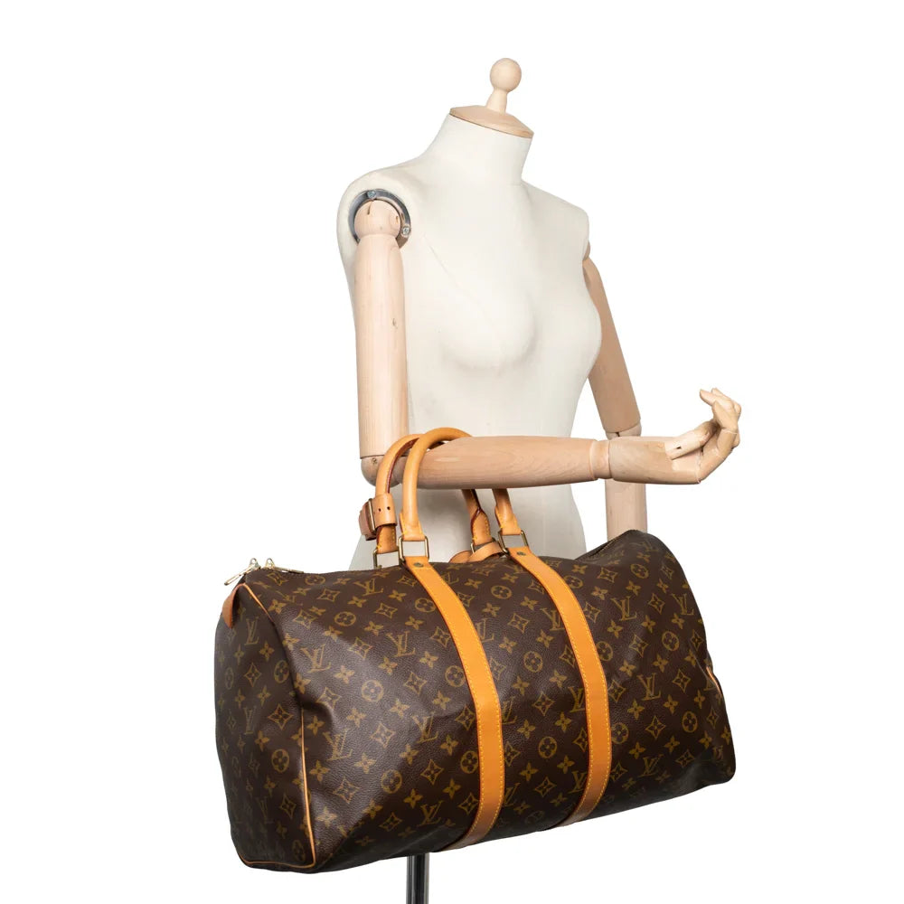 Keepall 45 Vintage en toile monogram marron