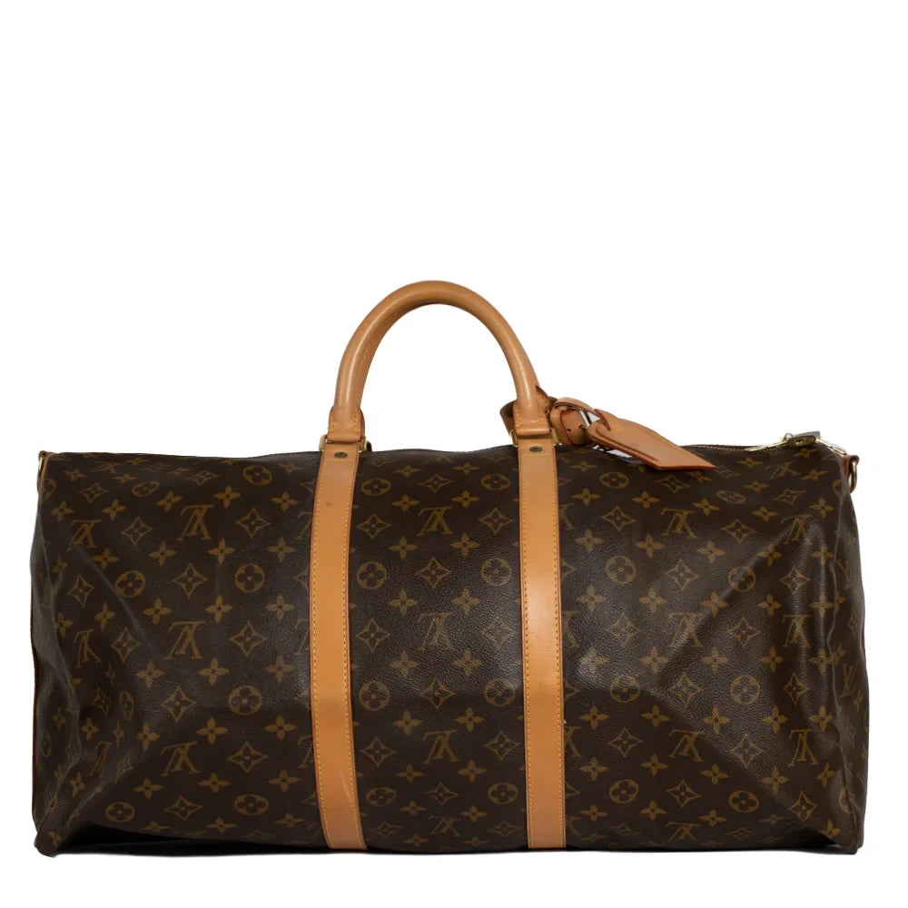 Keepall 55 Vintage en toile monogram marron