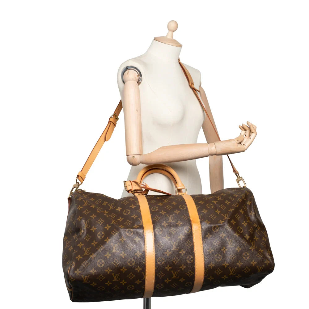 Keepall 55 Vintage en toile monogram marron