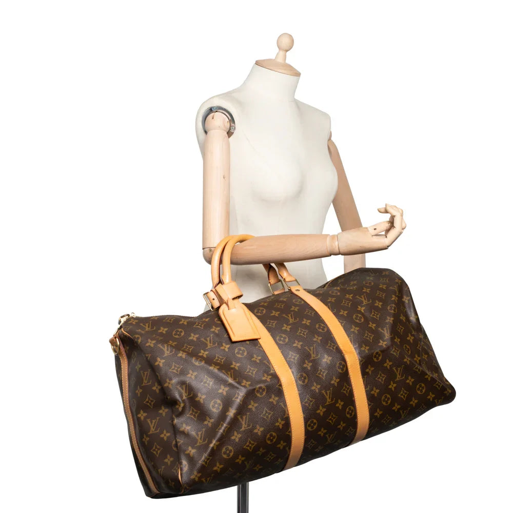 Keepall 55 Vintage en toile monogram marron
