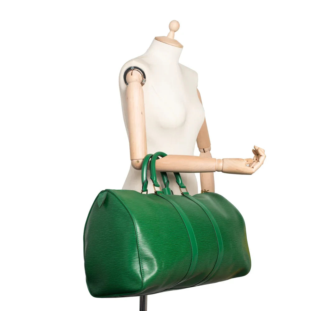 Keepall 45 Vintage en cuir épi vert