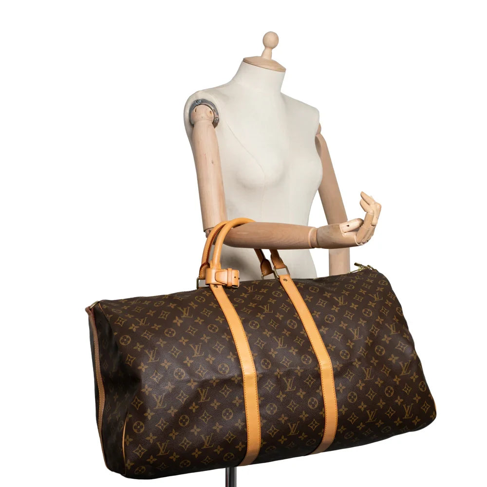 Keepall 60 Vintage en toile monogram marron