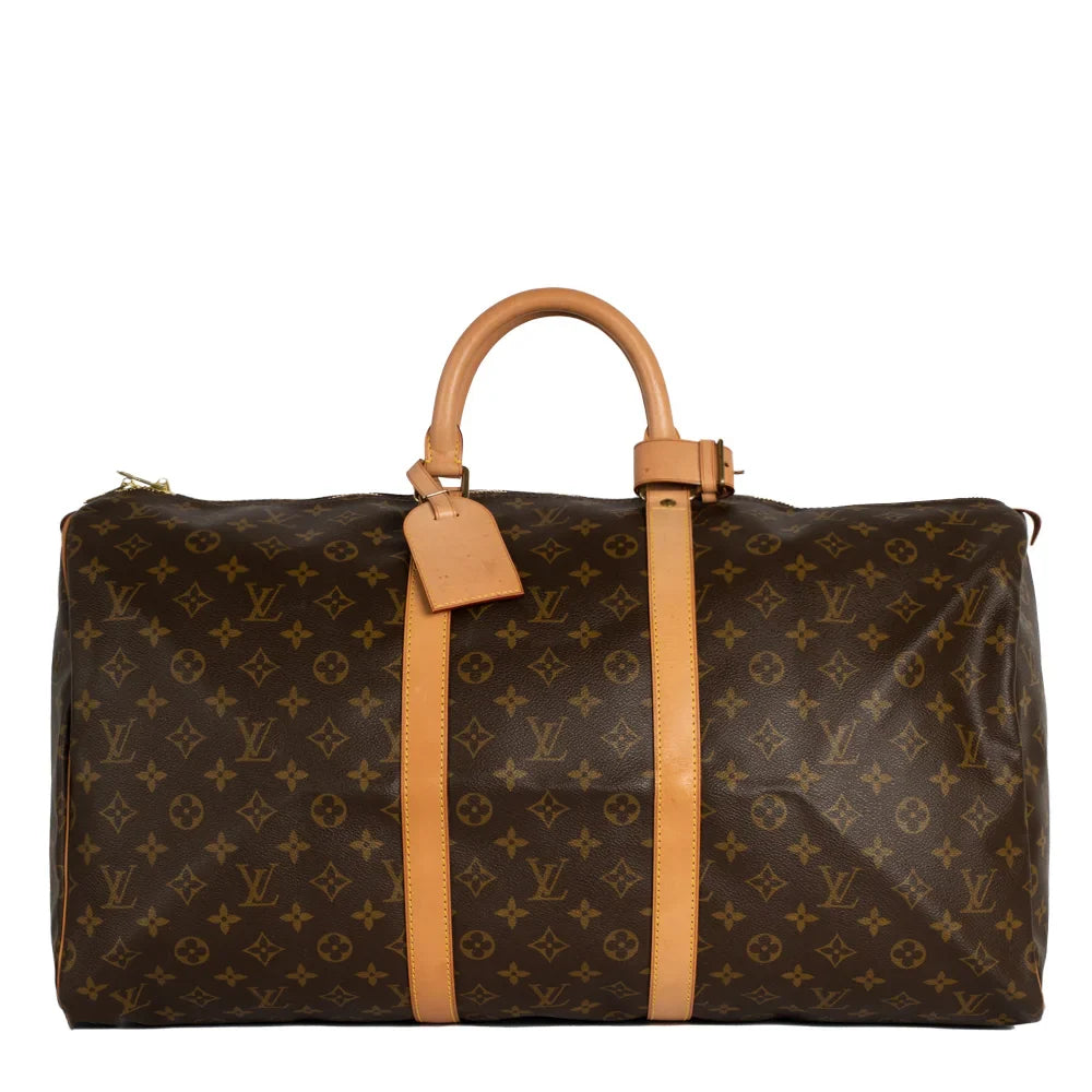 Keepall 55 Vintage en toile monogram marron