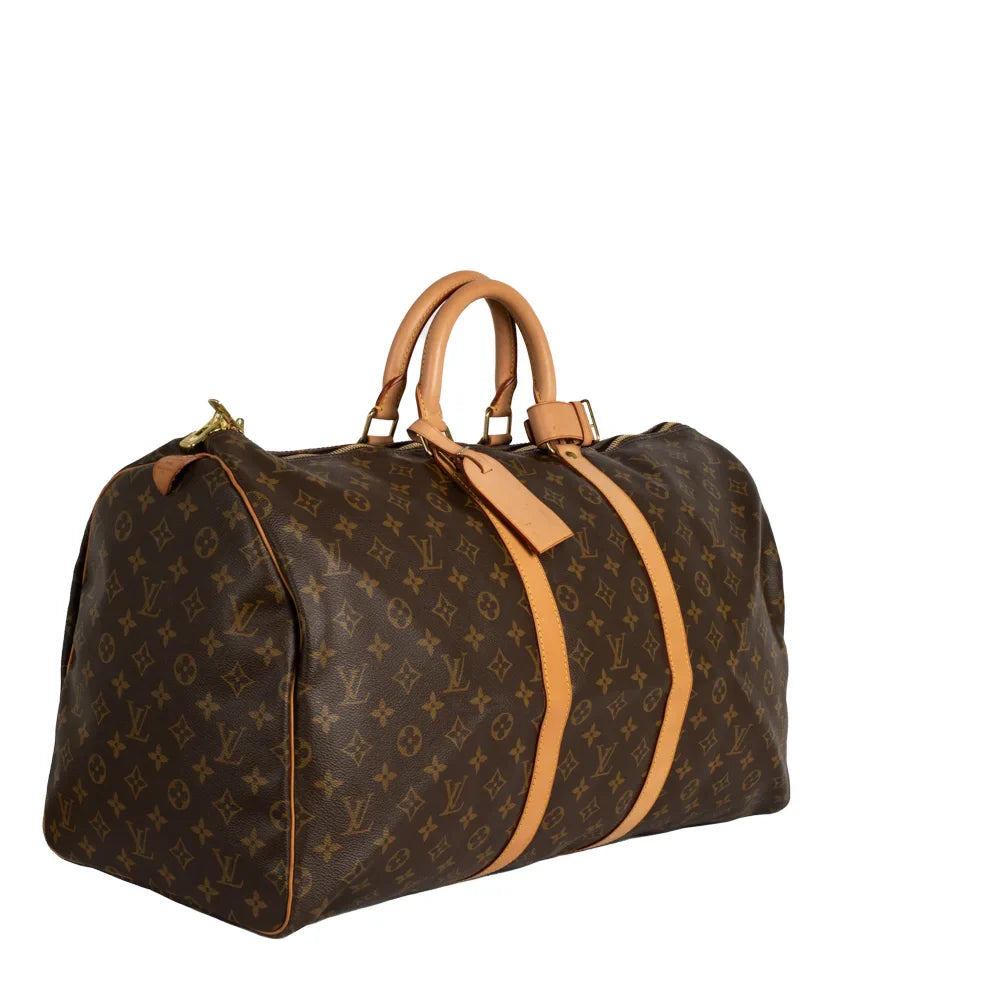 Keepall 55 Vintage en toile monogram marron