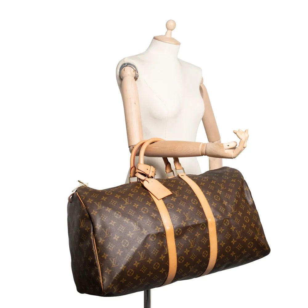 Keepall 55 Vintage en toile monogram marron