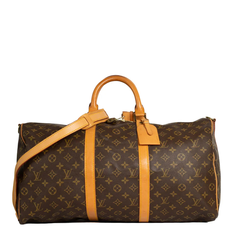Keepall 50 Vintage en toile monogram marron