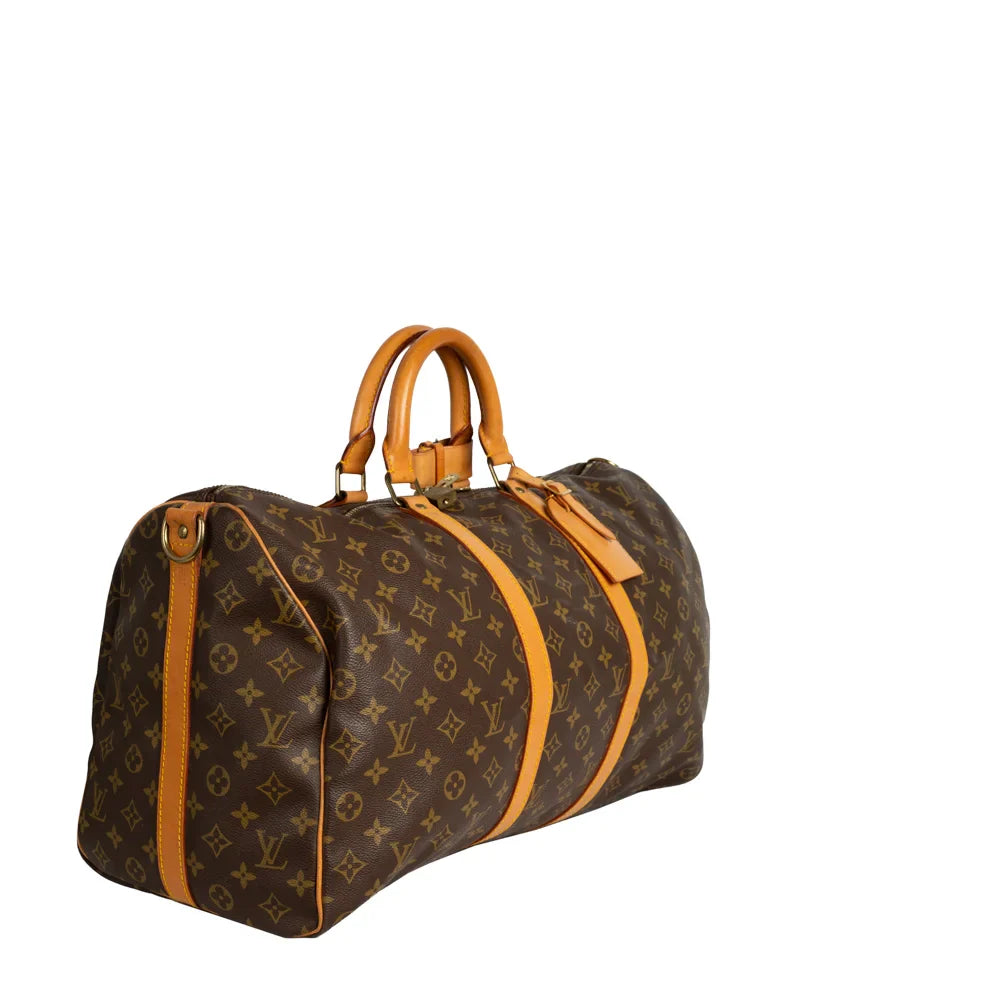 Keepall 50 Vintage en toile monogram marron