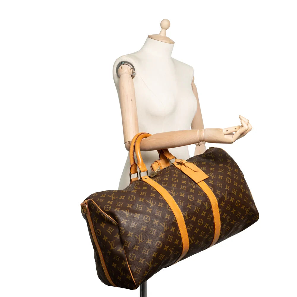 Keepall 50 Vintage en toile monogram marron