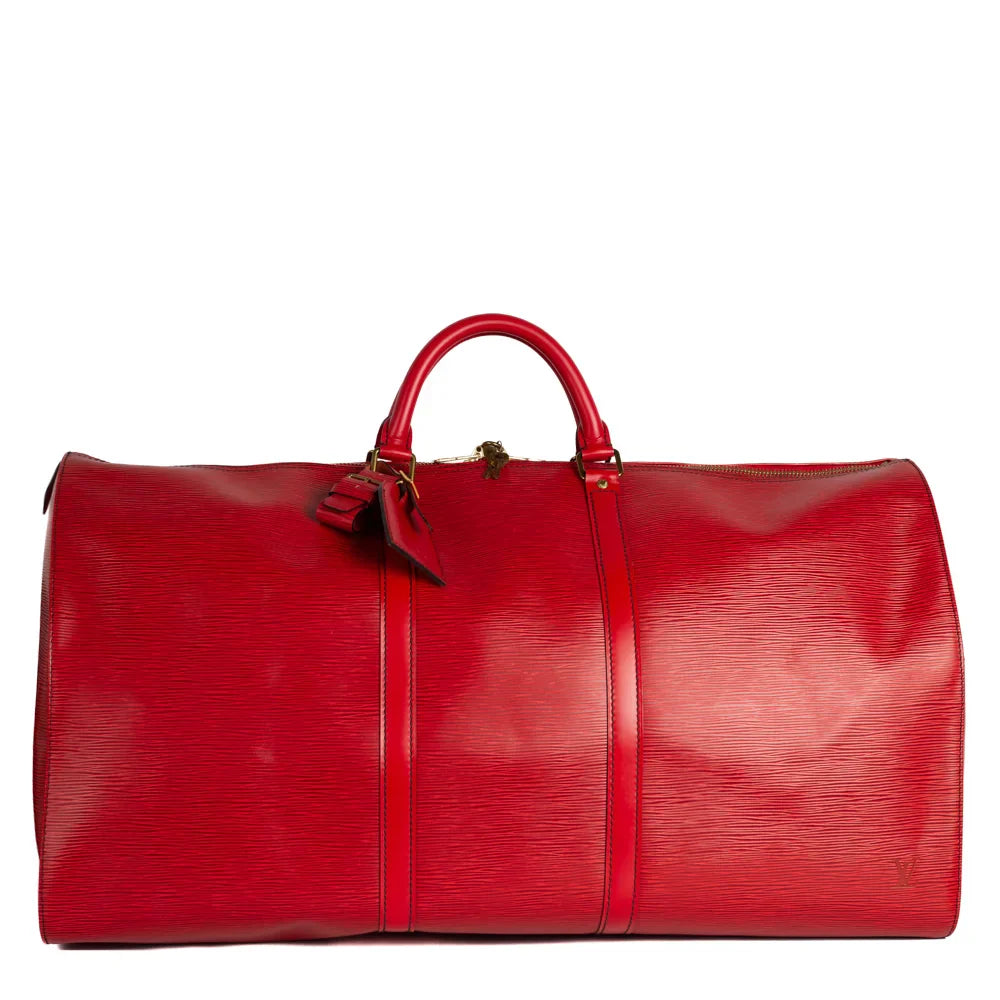 Keepall 60 Vintage en cuir épi rouge