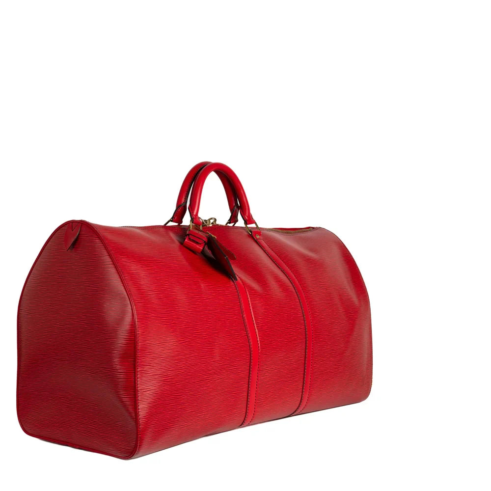 Keepall 60 Vintage en cuir épi rouge