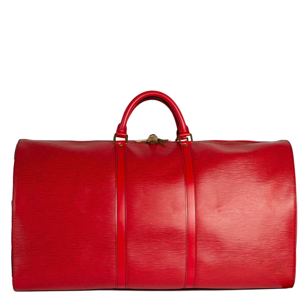Keepall 60 Vintage en cuir épi rouge