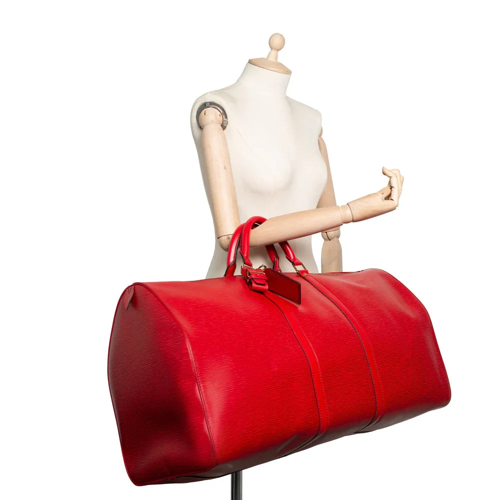Keepall 60 Vintage en cuir épi rouge