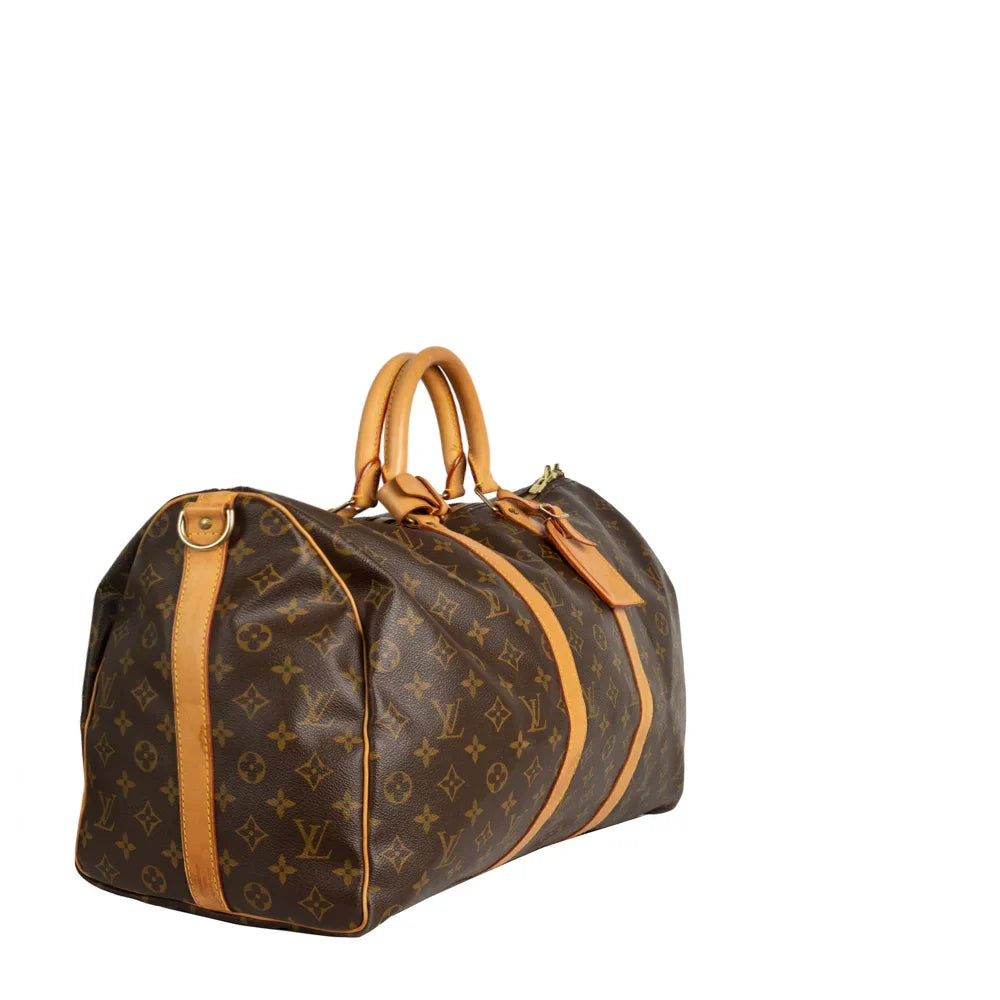 Keepall 50 Vintage en toile monogram marron