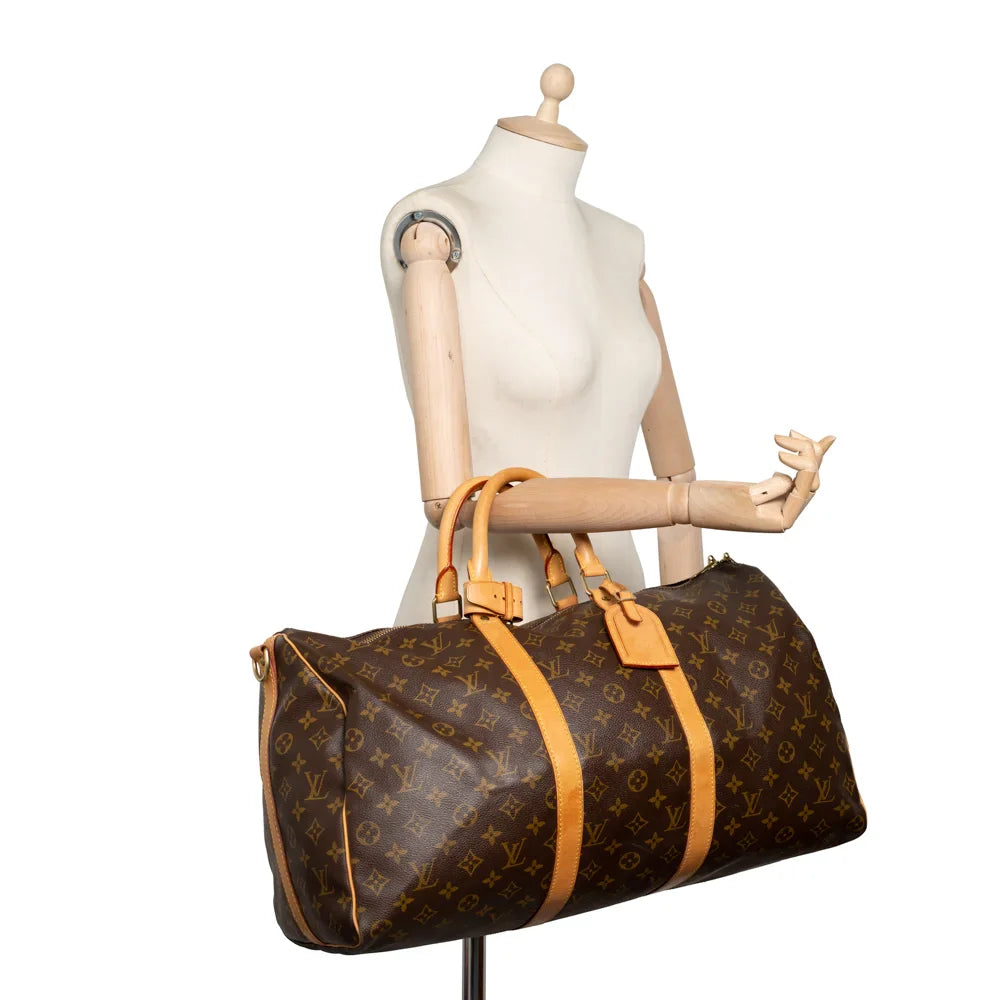Keepall 50 Vintage en toile monogram marron