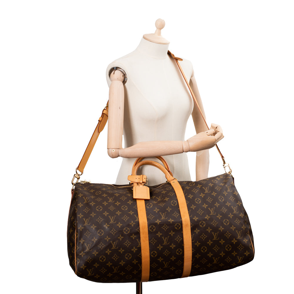 Keepall 55 Vintage en toile monogramme marron