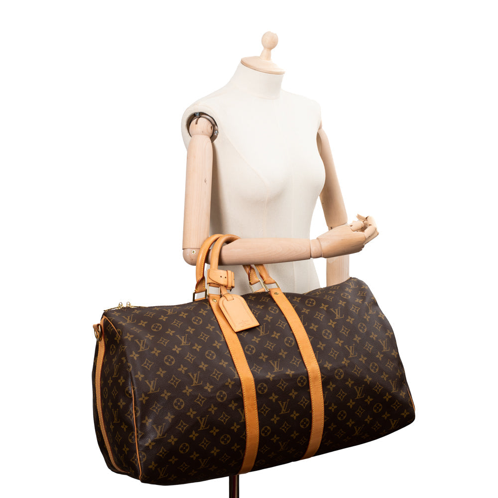 Keepall 55 Vintage en toile monogramme marron
