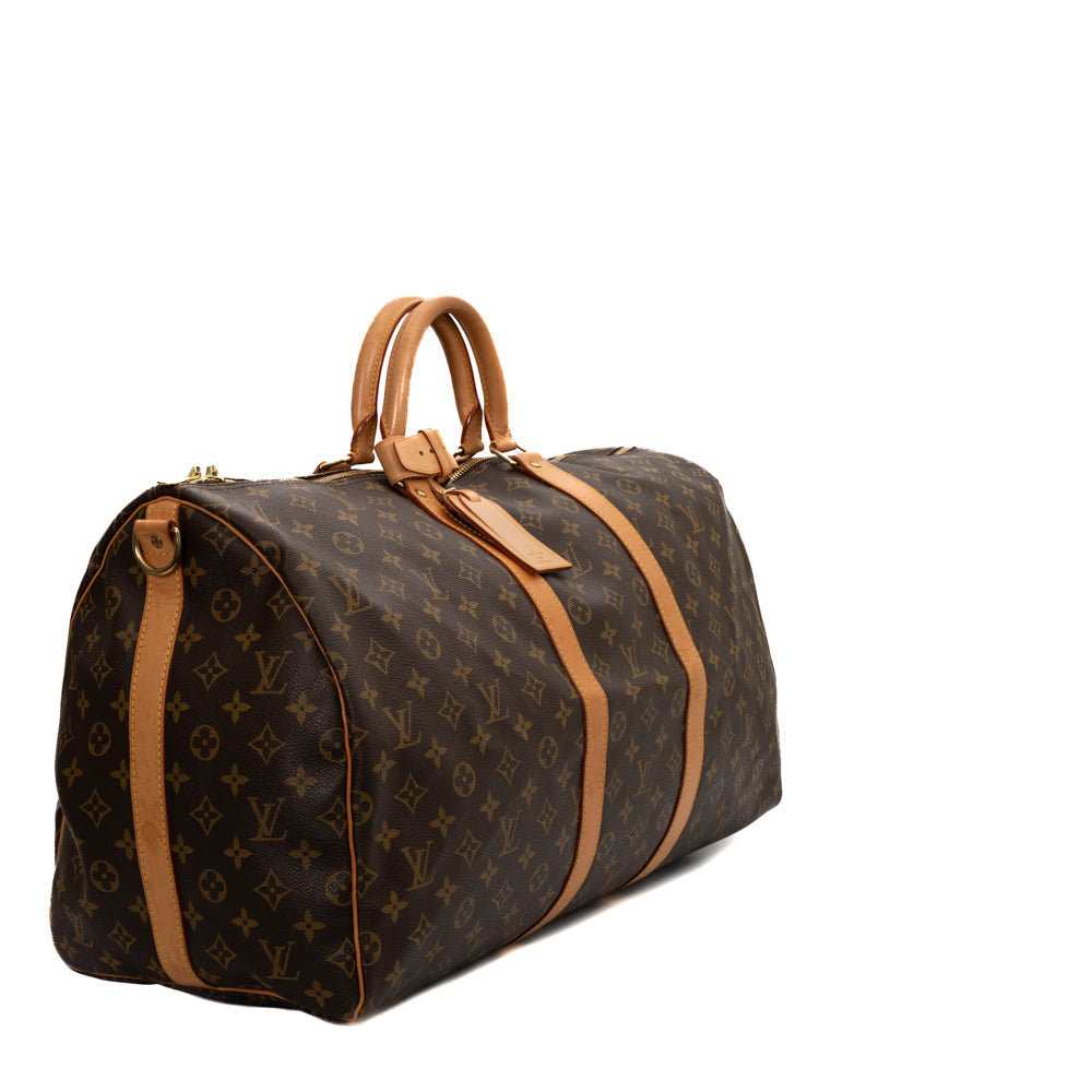 Keepall 55 Vintage en toile monogramme marron