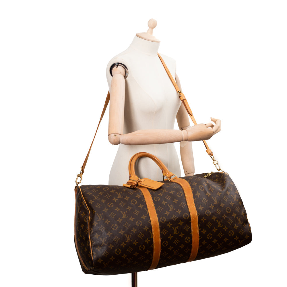 Keepall 55 Vintage en toile monogramme marron