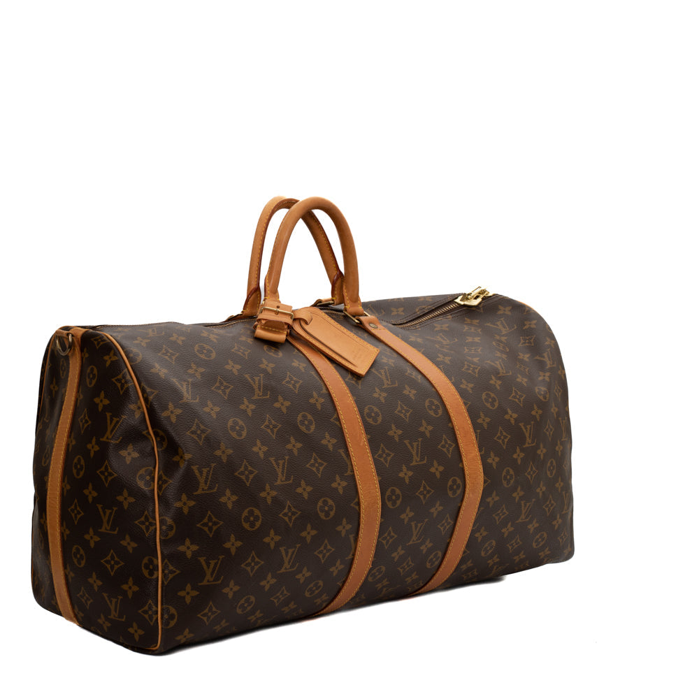 Keepall 55 Vintage en toile monogramme marron
