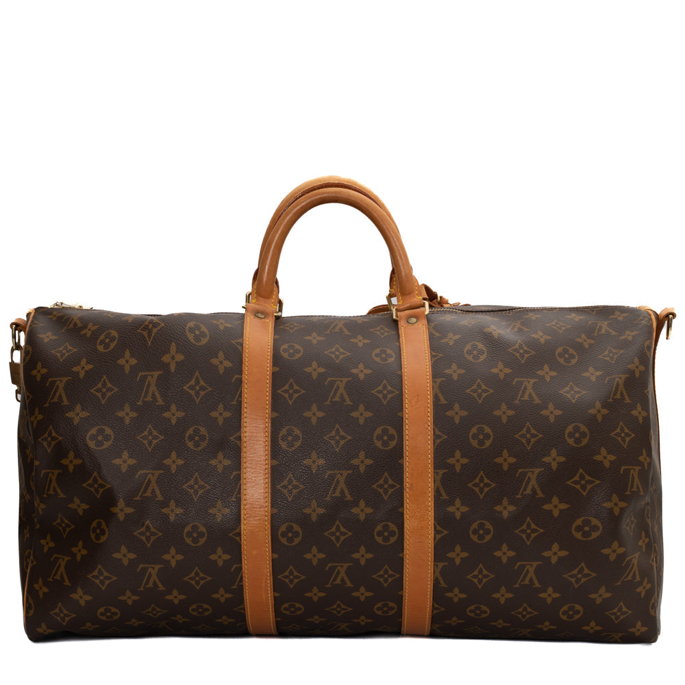 Keepall 55 Vintage en toile monogramme marron