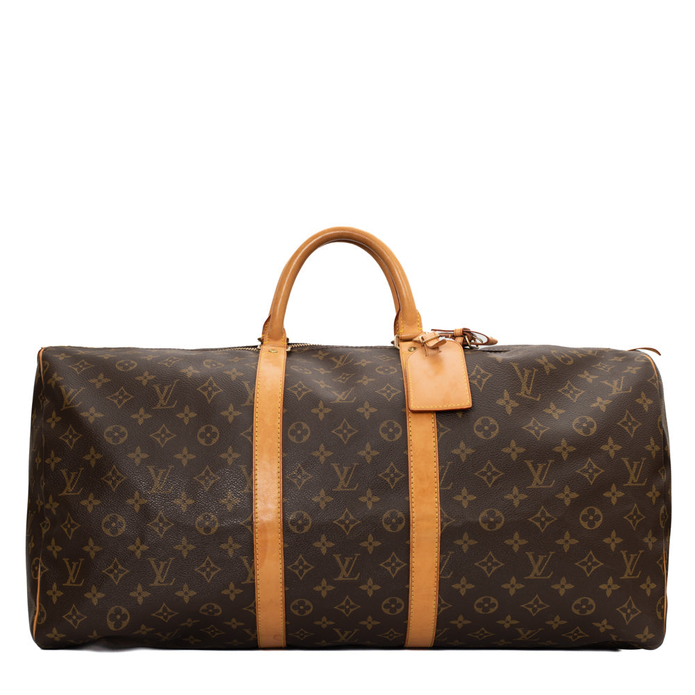 Keepall 55 Vintage en toile monogramme marron
