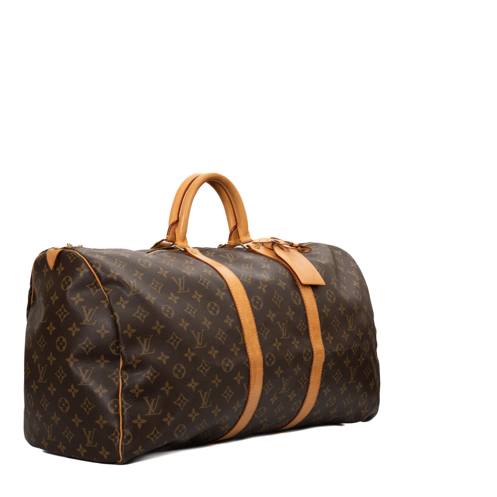 Keepall 55 Vintage en toile monogramme marron