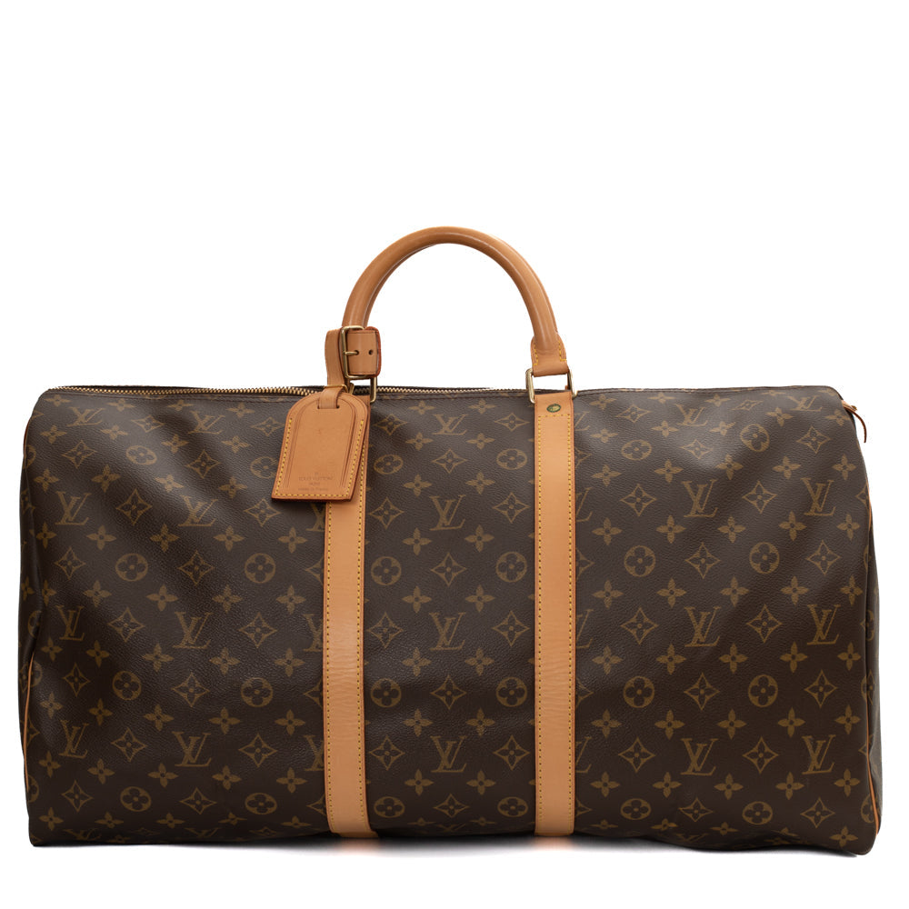 Keepall 55 Vintage en toile monogramme marron