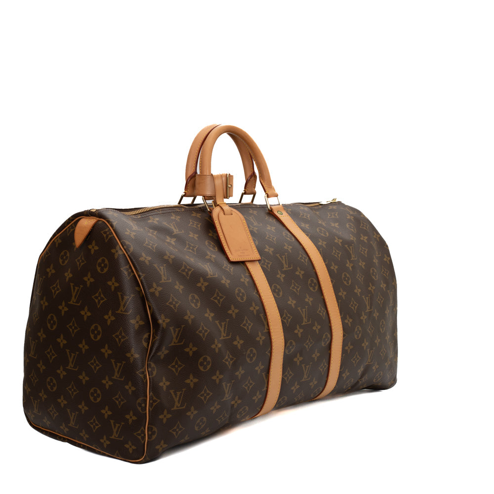 Keepall 55 Vintage en toile monogramme marron