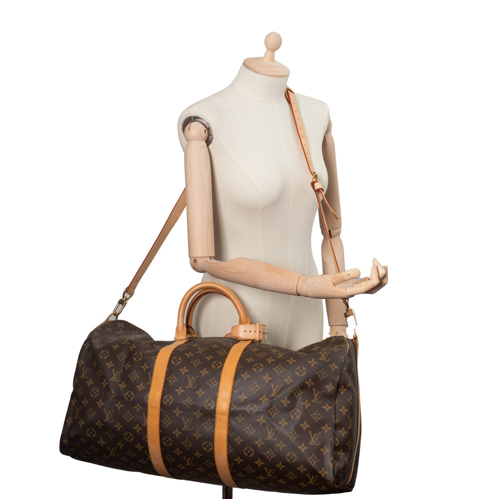 Keepall 55 Vintage en toile monogramme marron