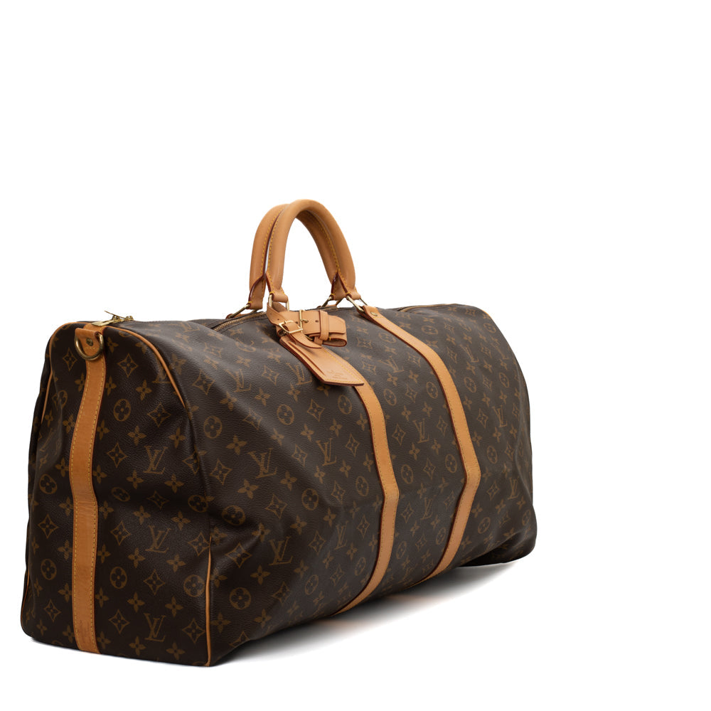 Keepall 60 Vintage en toile monogramme marron