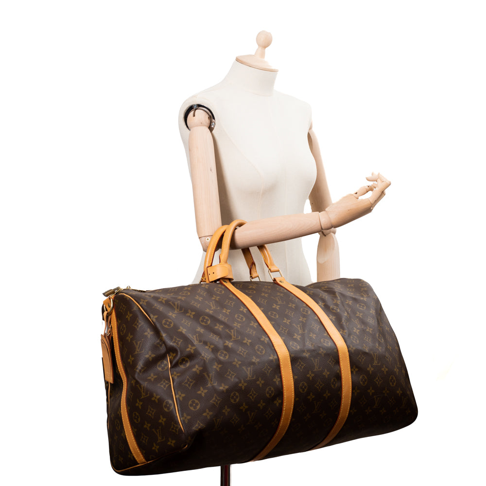 Keepall 60 Vintage en toile monogramme marron