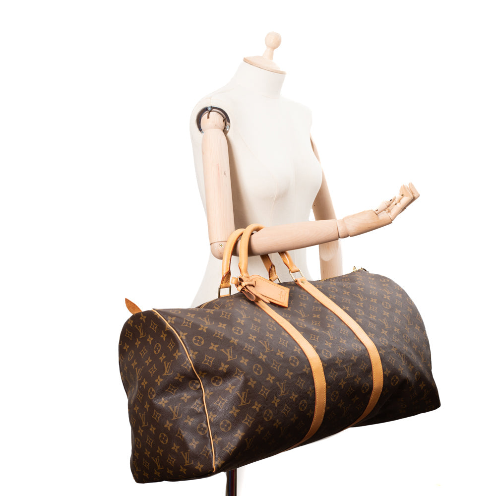 Keepall 60 Vintage en toile monogram marron