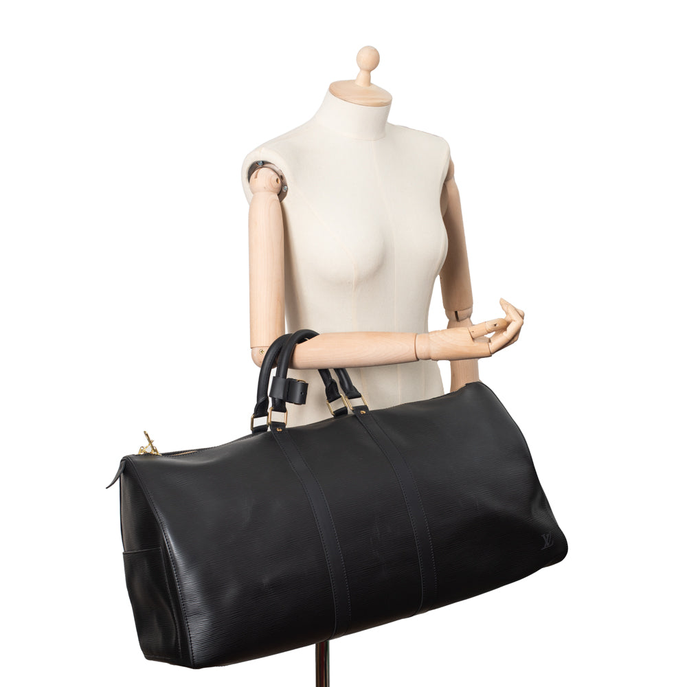 Keepall 55 Vintage en cuir épi noir