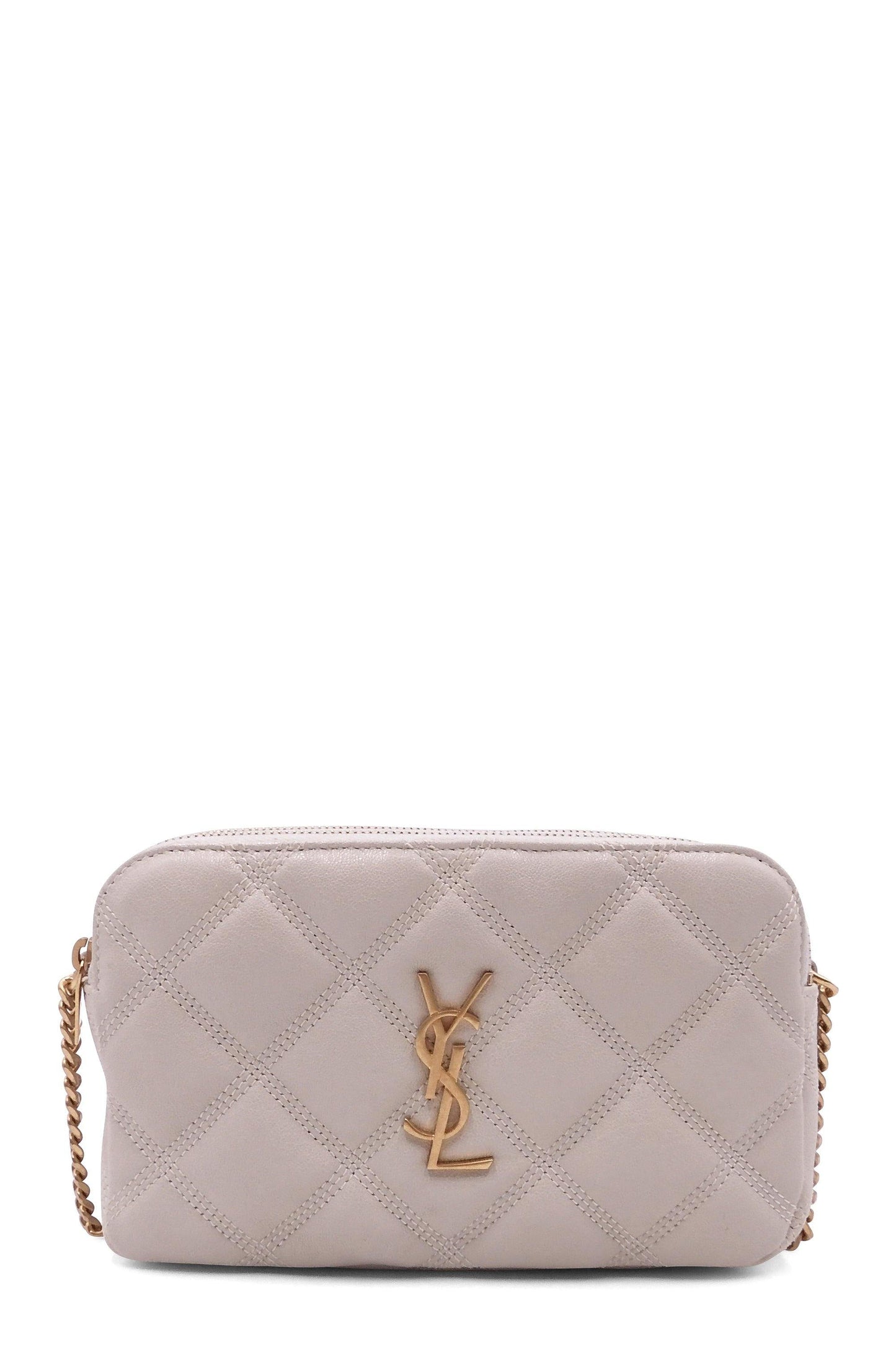 Becky Double Zip Pouch Shoulder Bag Dusky White