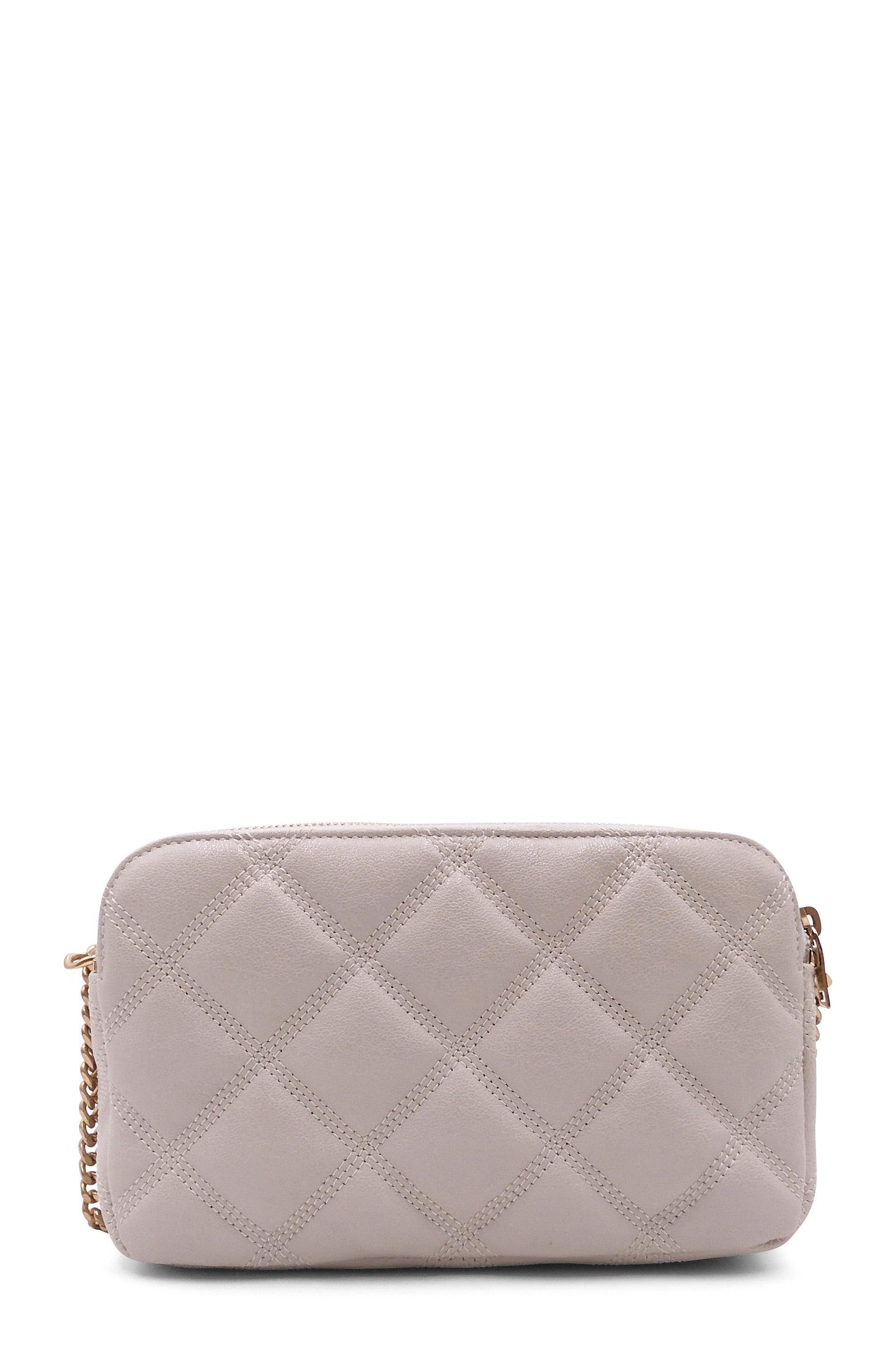 Becky Double Zip Pouch Shoulder Bag Dusky White