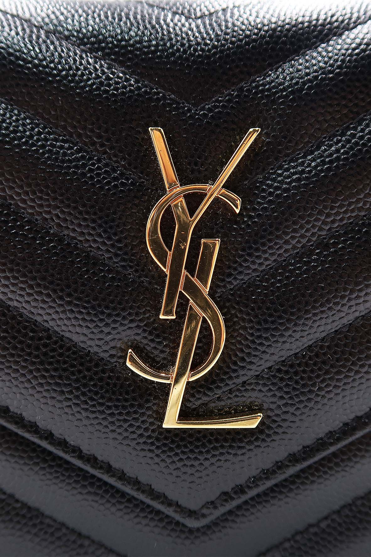 Envelope Chain Wallet  with Gold Hardware Black