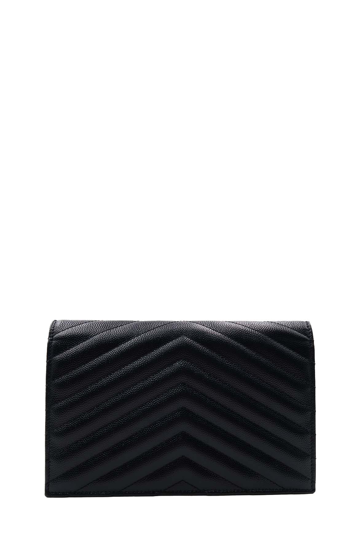 Envelope Chain Wallet  with Gold Hardware Black