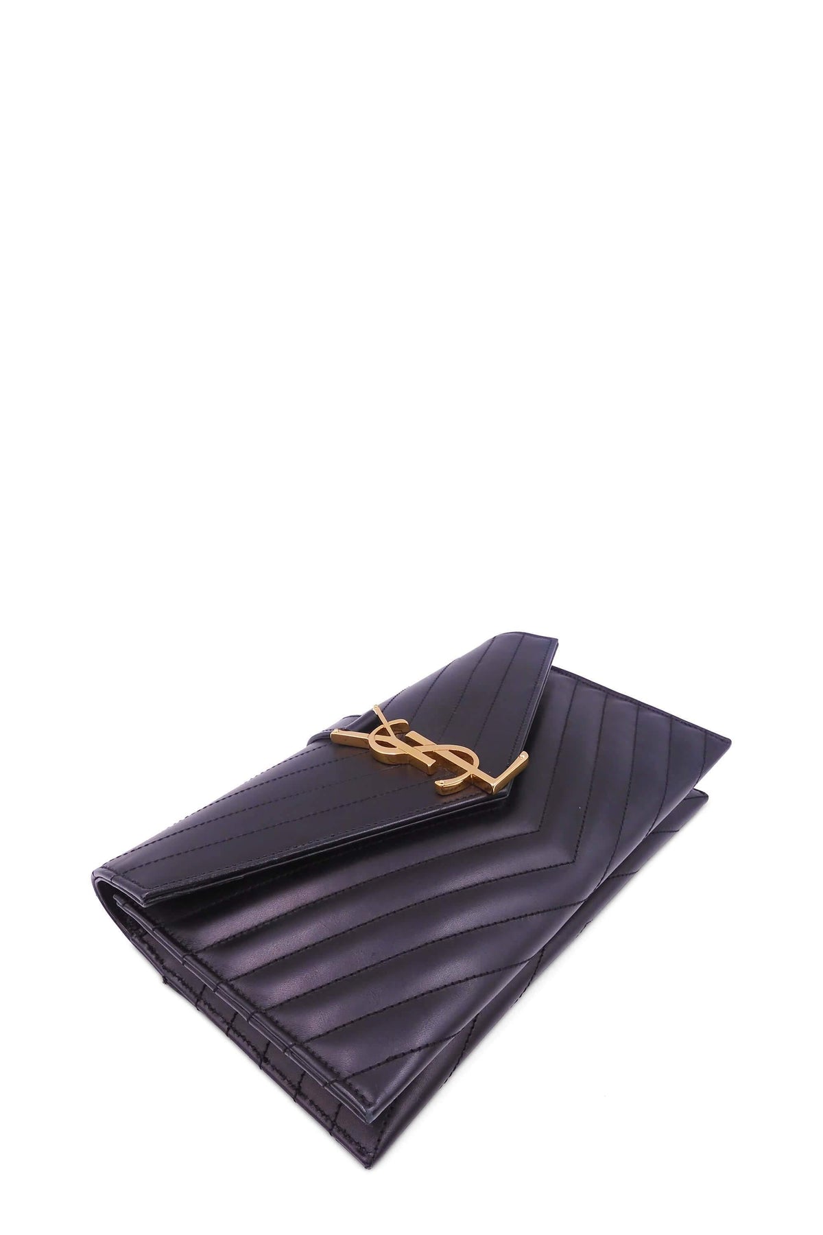 Envelope Monogram Clutch Black