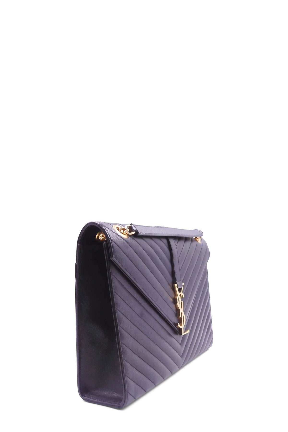 Large Matelasse Monogram Envelope Bag Black
