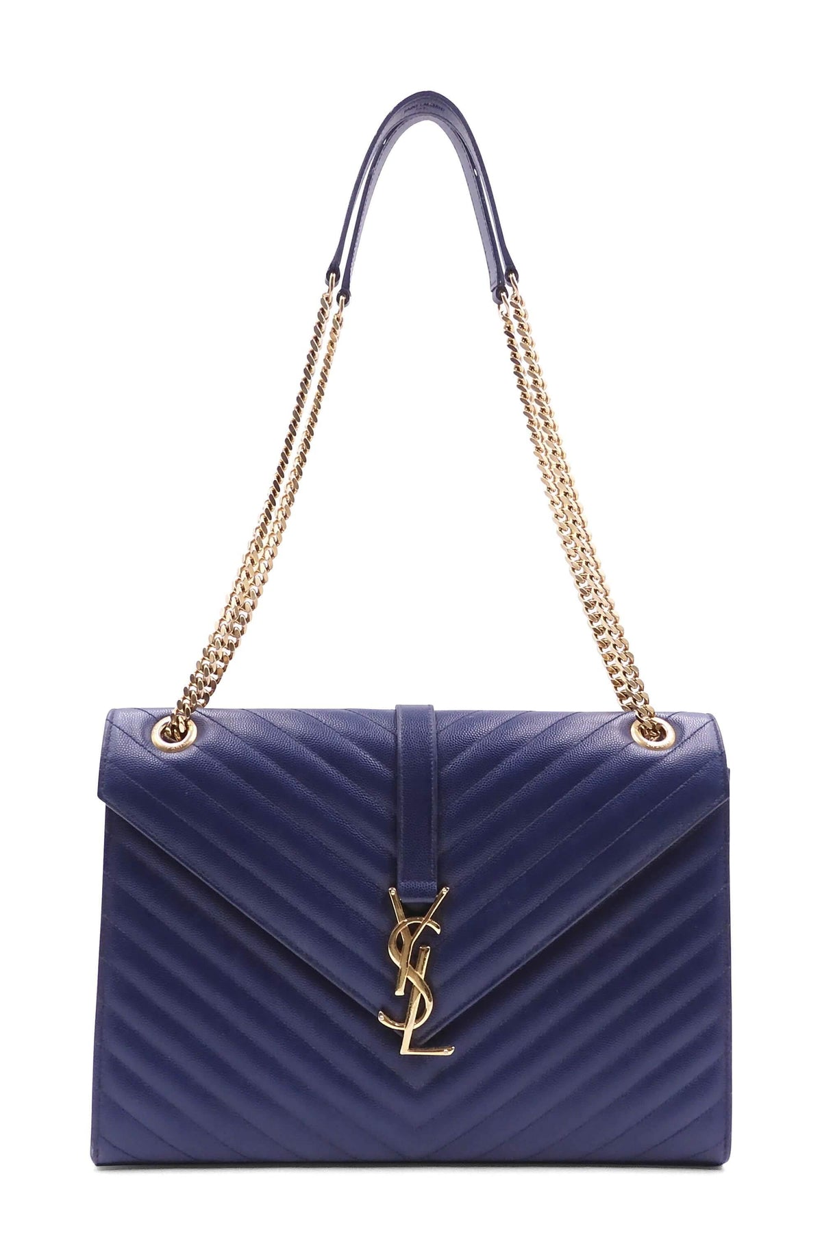 Large Matelasse Monogram Envelope Bag Blue