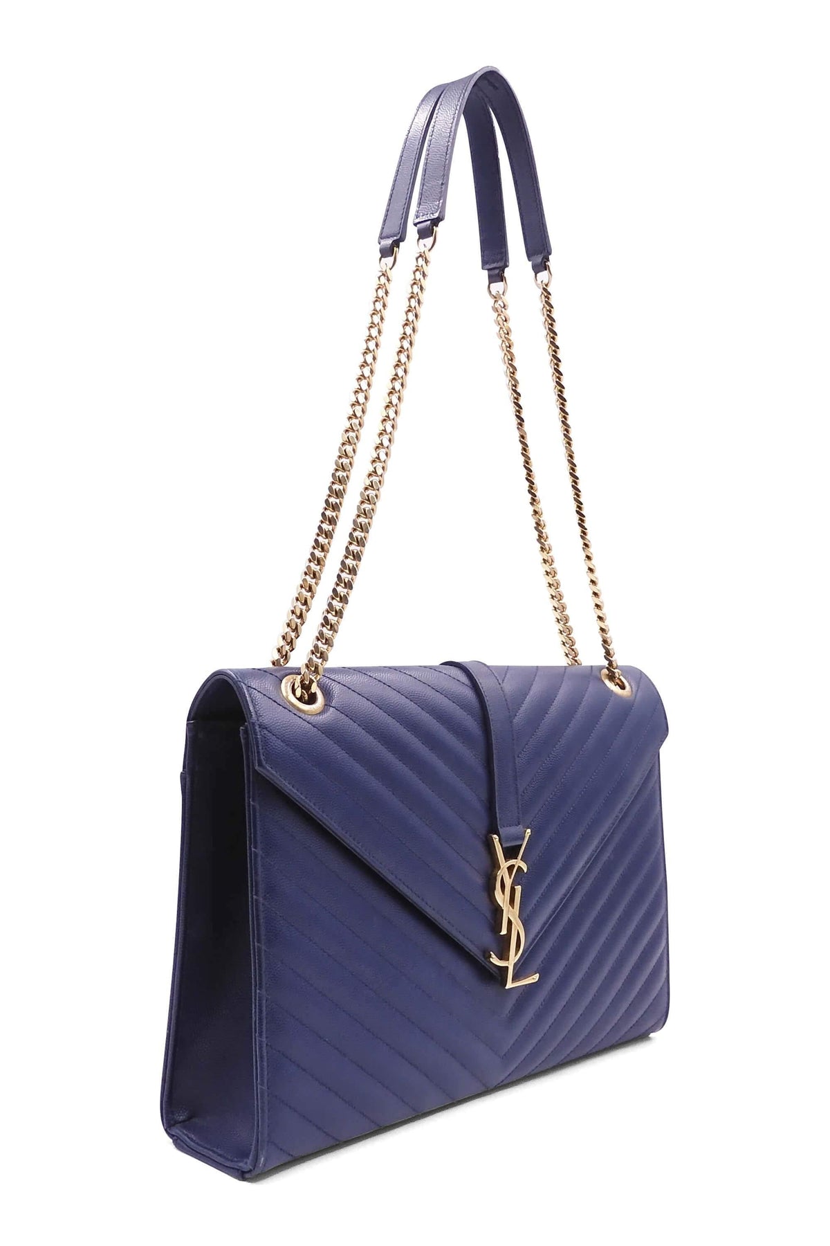 Large Matelasse Monogram Envelope Bag Blue