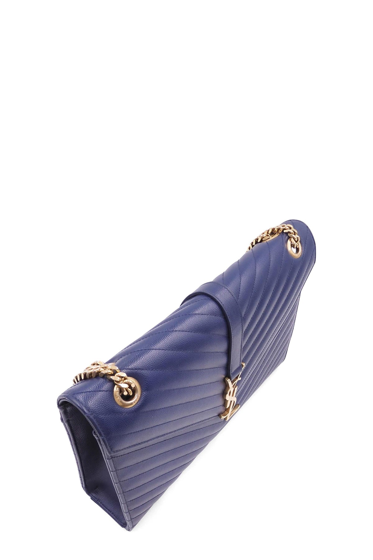 Large Matelasse Monogram Envelope Bag Blue