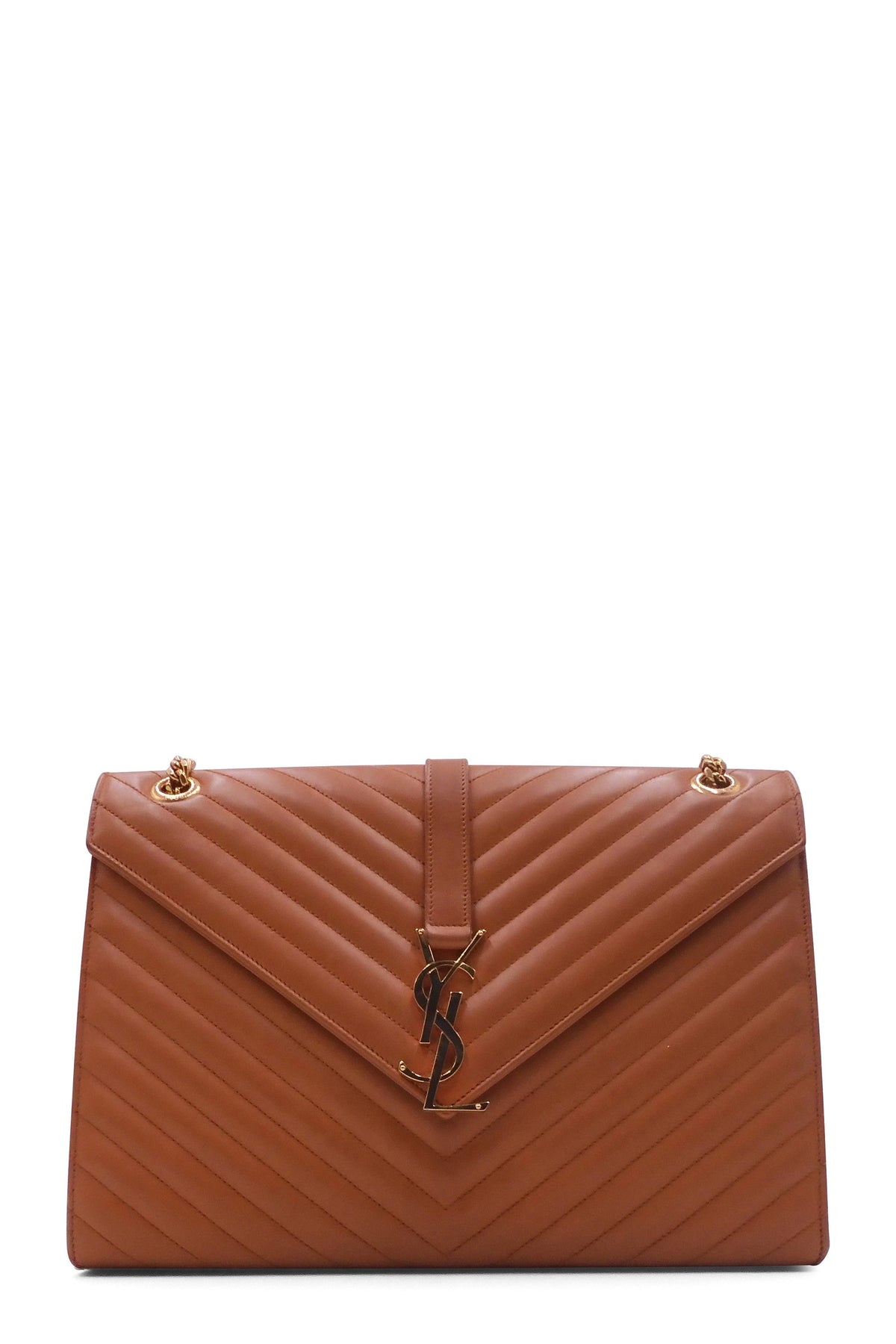 Large Matelasse Monogram Envelope Bag Burnt Orange