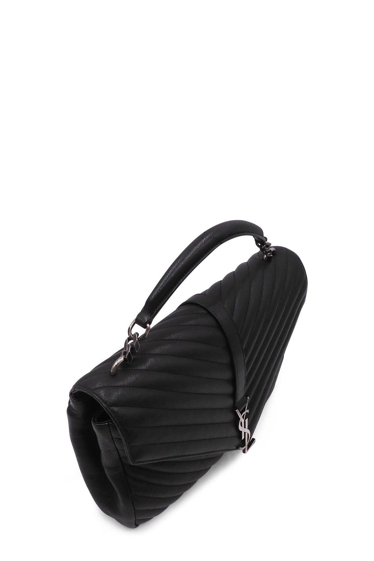 Large Monogram College Bag Dark Grey with Silver Hardware Dark Grey