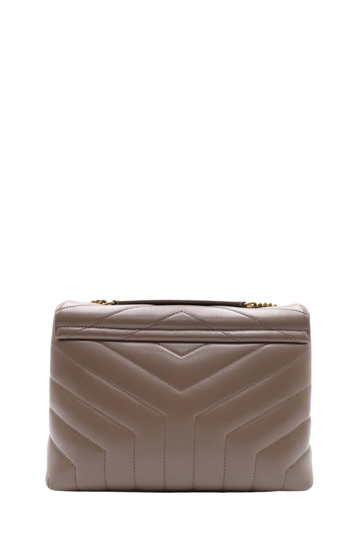 Loulou Small with Gold Hardware Dark Beige