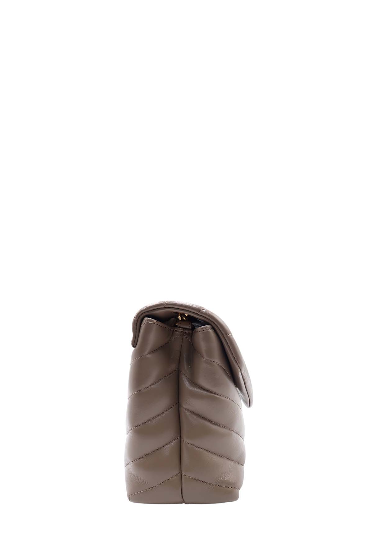 Loulou Small with Gold Hardware Dark Beige