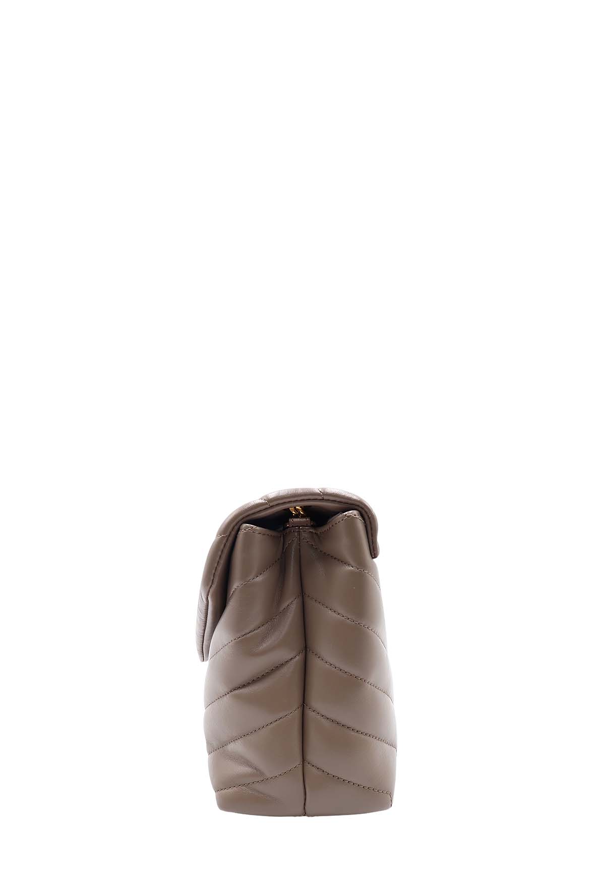 Loulou Small with Gold Hardware Dark Beige