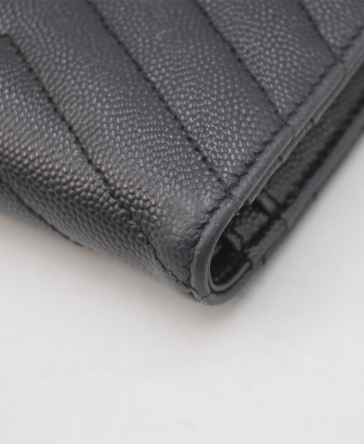 Matelassé Leather Cassandre Zip Compact Wallet Black
