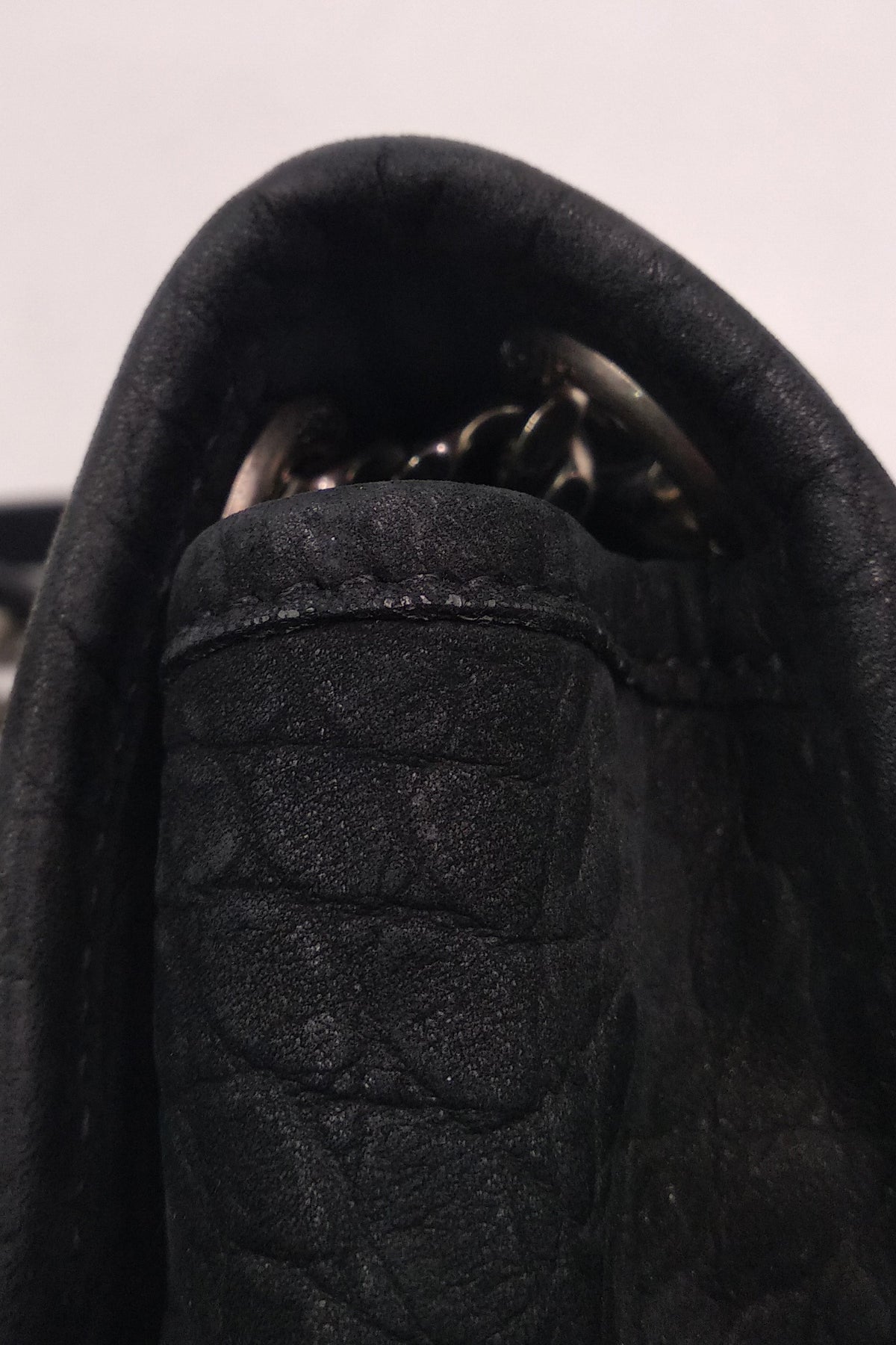 Medium Niki Crocodile Embossed Black