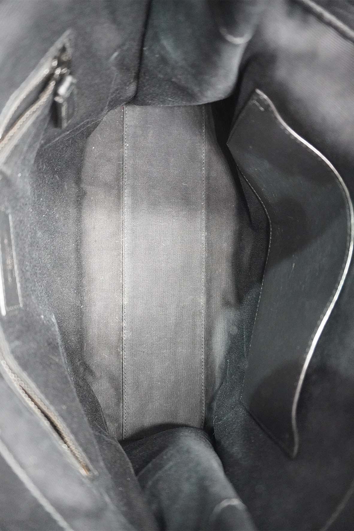 Medium Niki Shopper Tote Crocodile Embossed Leather Black